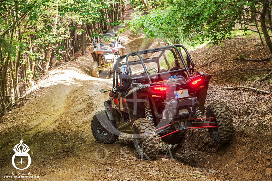 Two UTV's Exploring The Forest, Off-Road Adventure